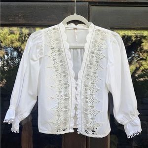 Free People White Lace Blouse